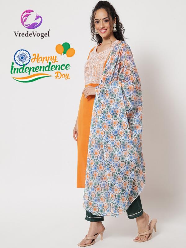 VredeVogel Independence Outfit Kurta, Pant & Dupatta Set  